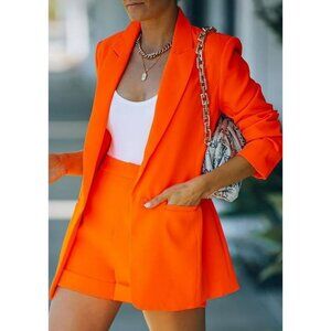 Two piece blazer and shorts set